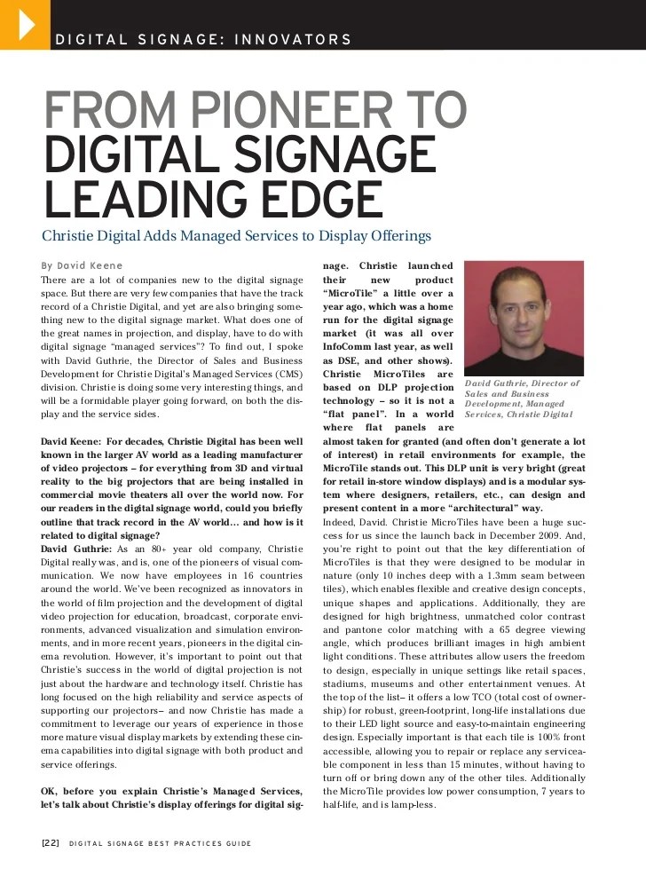 Digital Signage Best Practices Guide