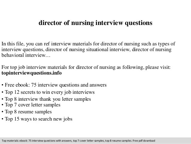 Director of nursing interview questions