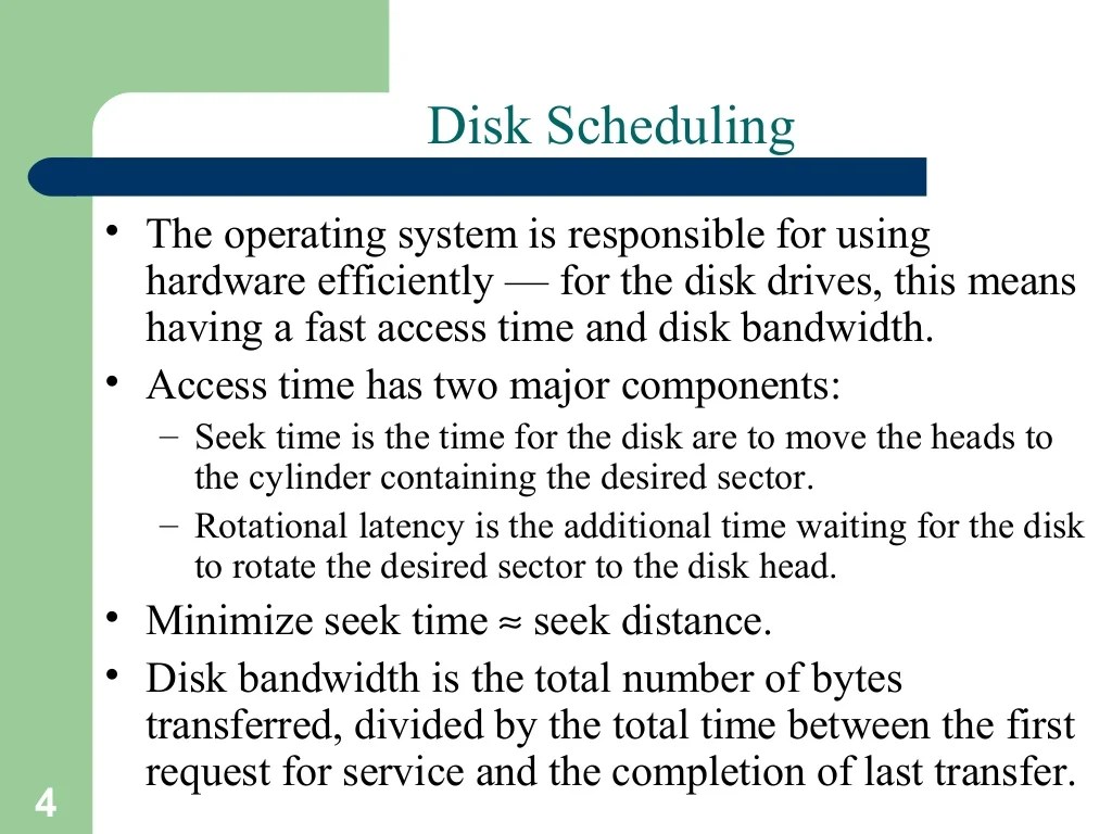 Disk scheduling