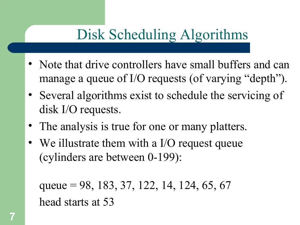 Disk scheduling