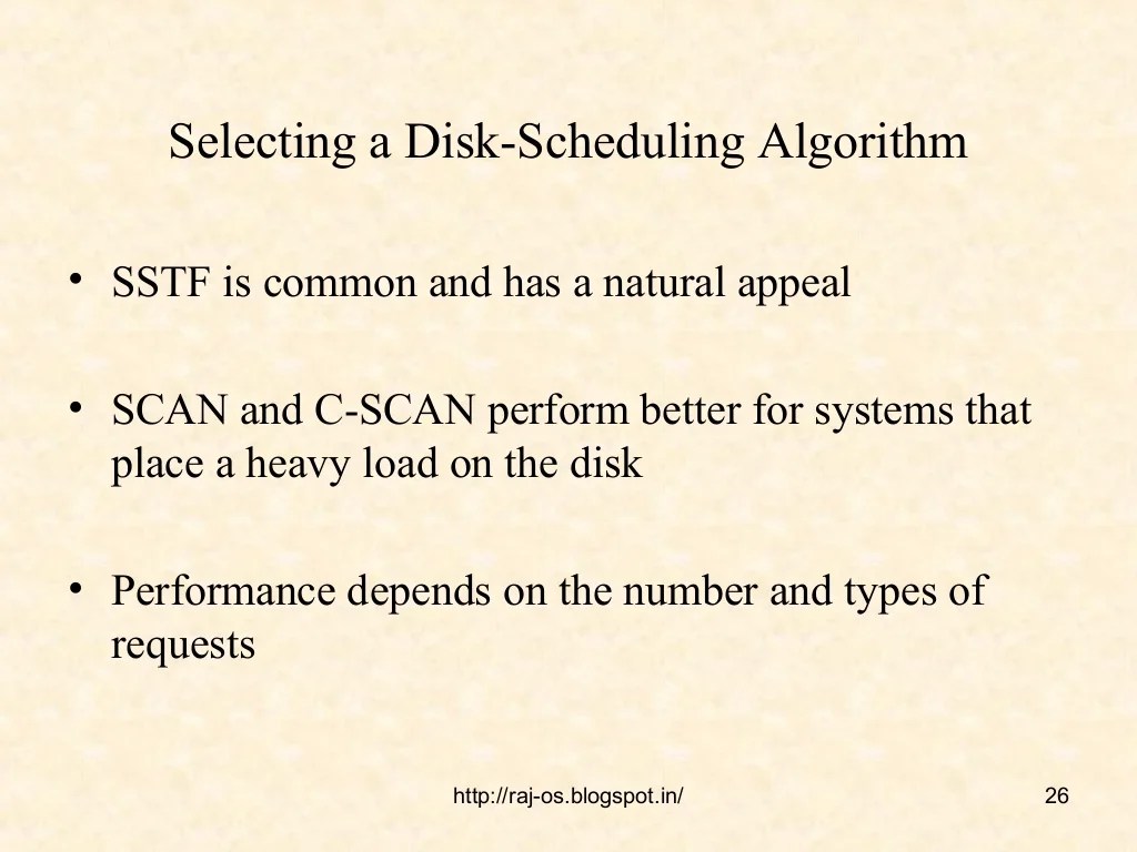 Disk scheduling algorithm.52