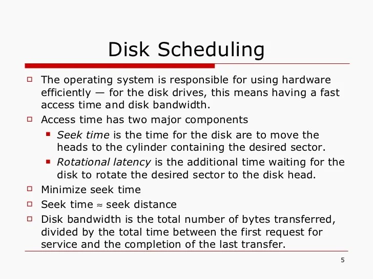 Disk scheduling