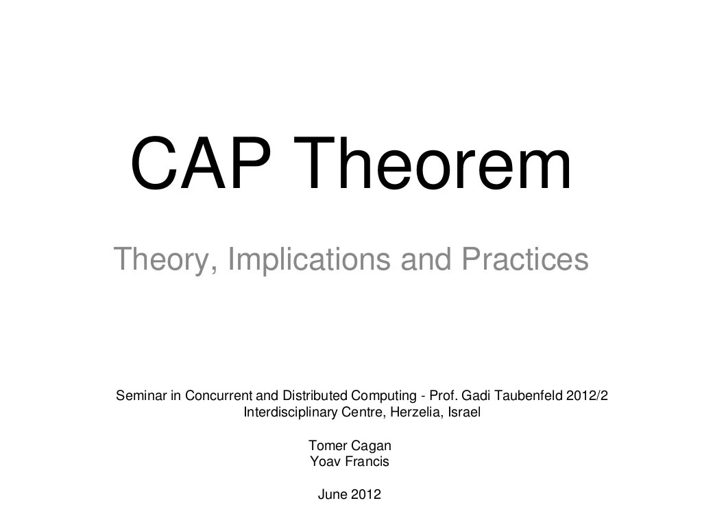 CAP Theorem Theory, Implications and Practices
