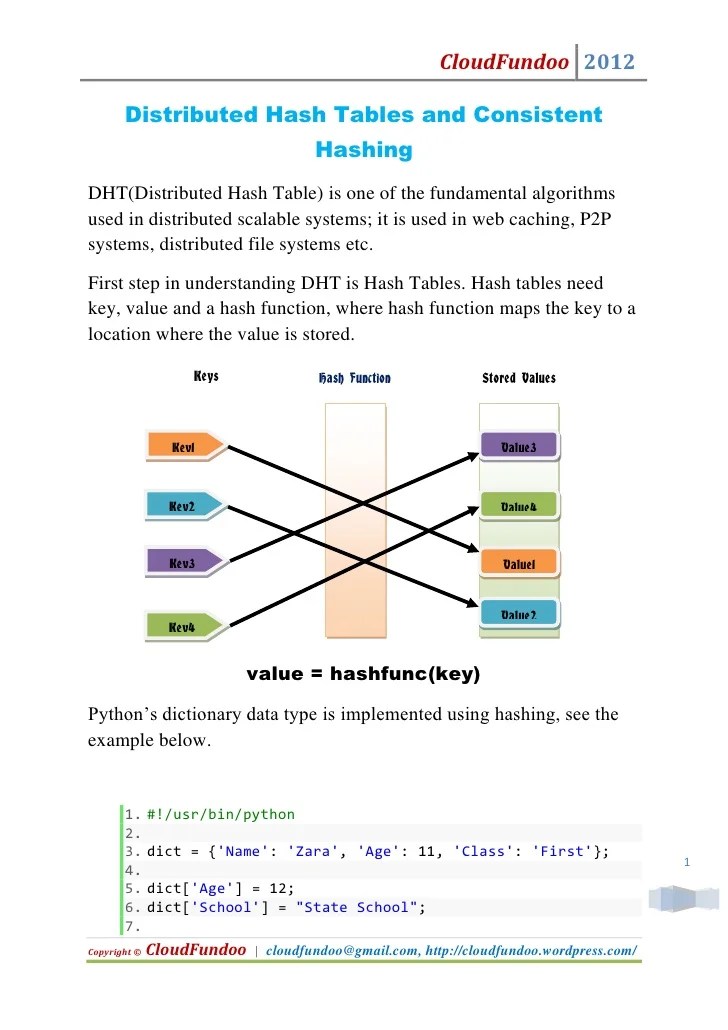 Distributed Hash Table and Consistent Hashing