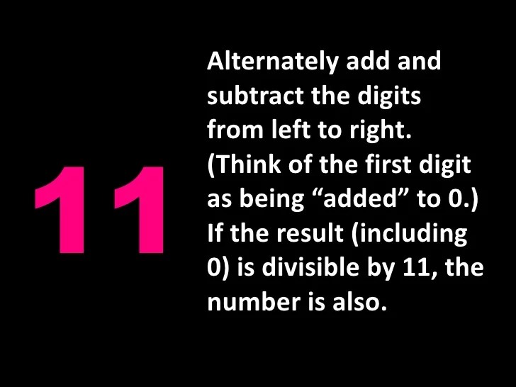 Divisibility Rules