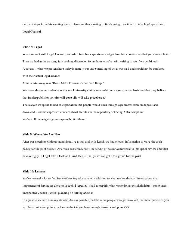 Speaker Notes Writing Policies for a Data Repository Experiences at…