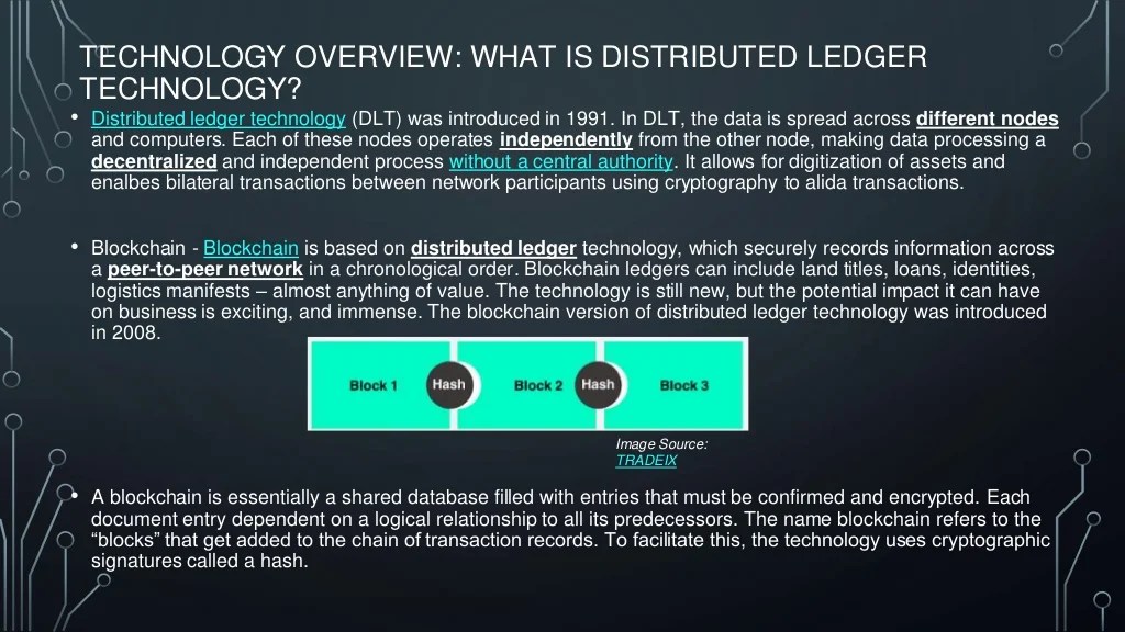 Distributed Ledger Technology (DLT) and it's Applications