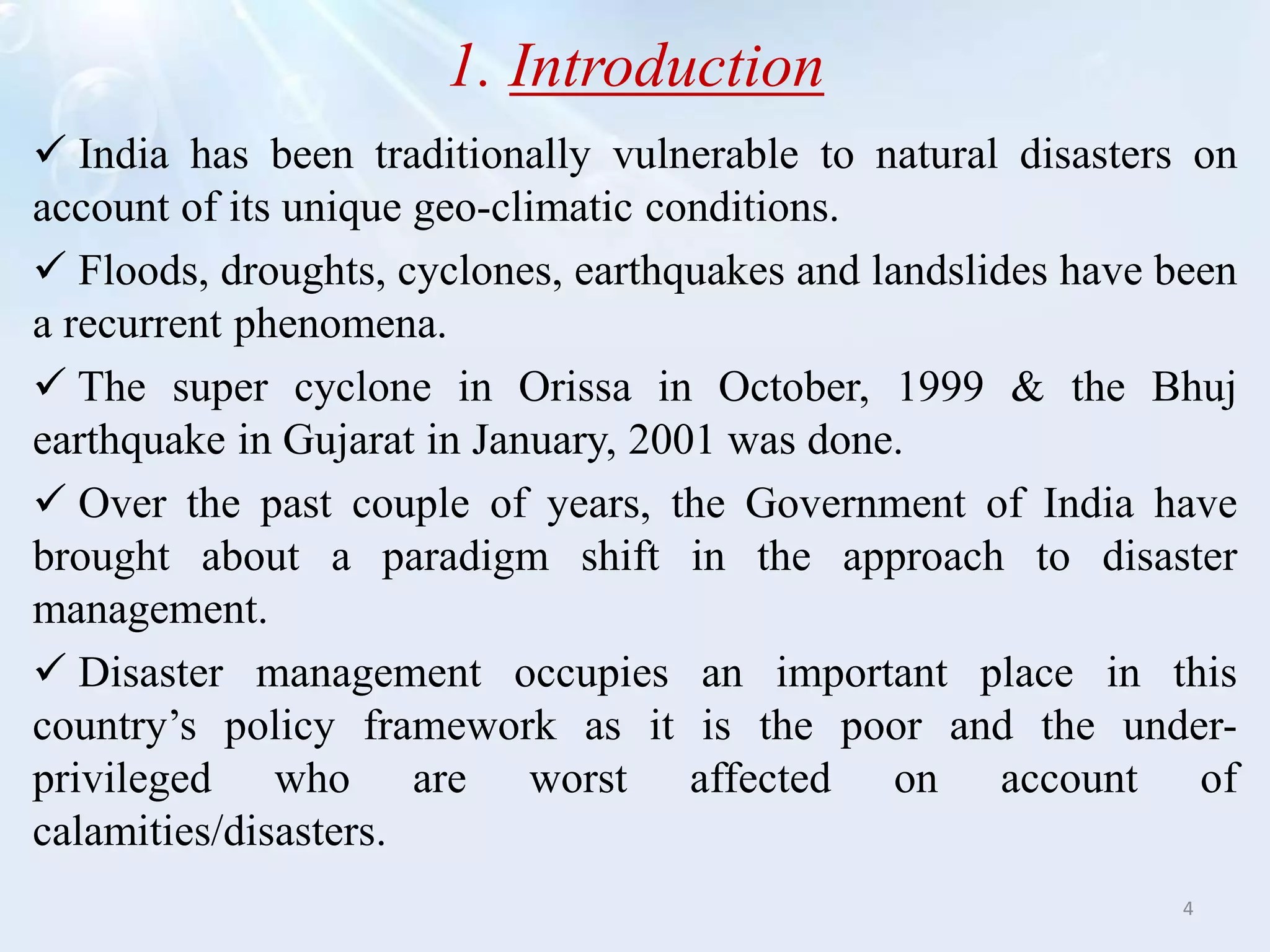 Disaster Management In INDIA. PPTX