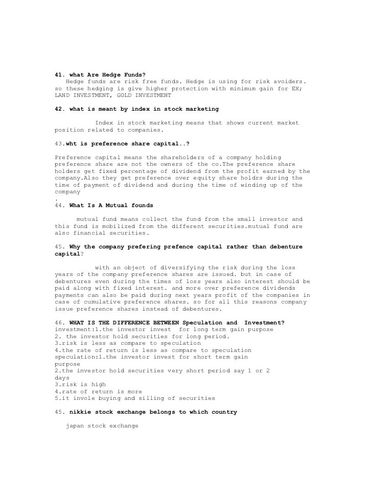 MBA Finance Interview questions (share Trading)