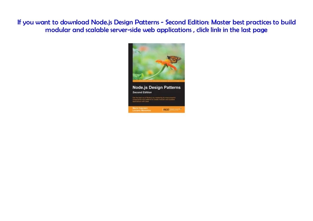 [PDF] Node.js Design Patterns Second Edition Master