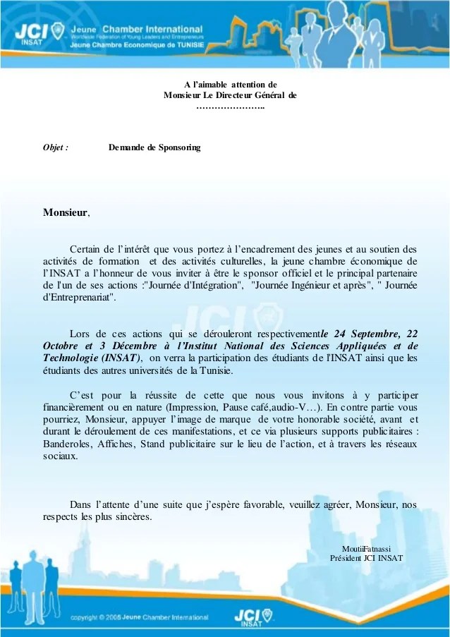 Exemple D Un Dossier De Sponsoring Exemple de Groupes