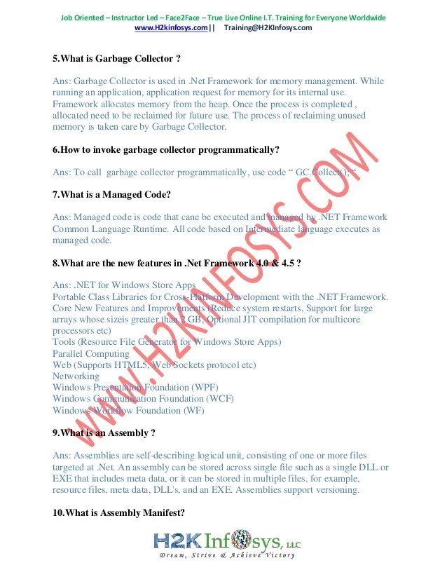 Top 100 Interview Questions and Answers from H2kinfosys