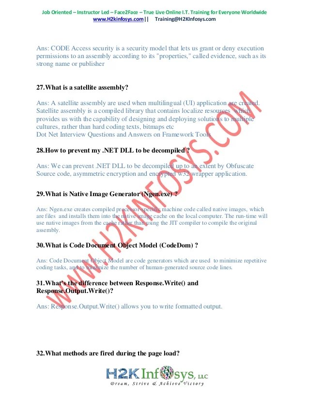 Top 100 Interview Questions and Answers from H2kinfosys