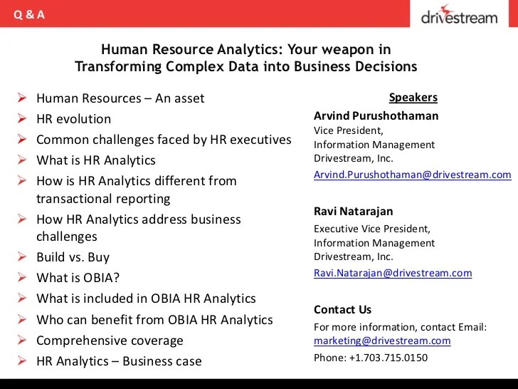 Obiee hr analytics resume