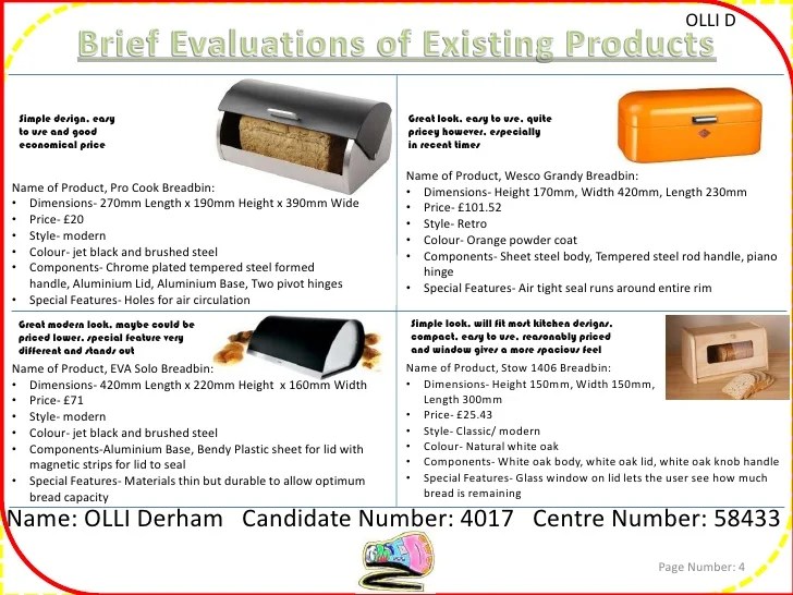 GCSE Design and Technology Project, Resistant Materials Breadbin