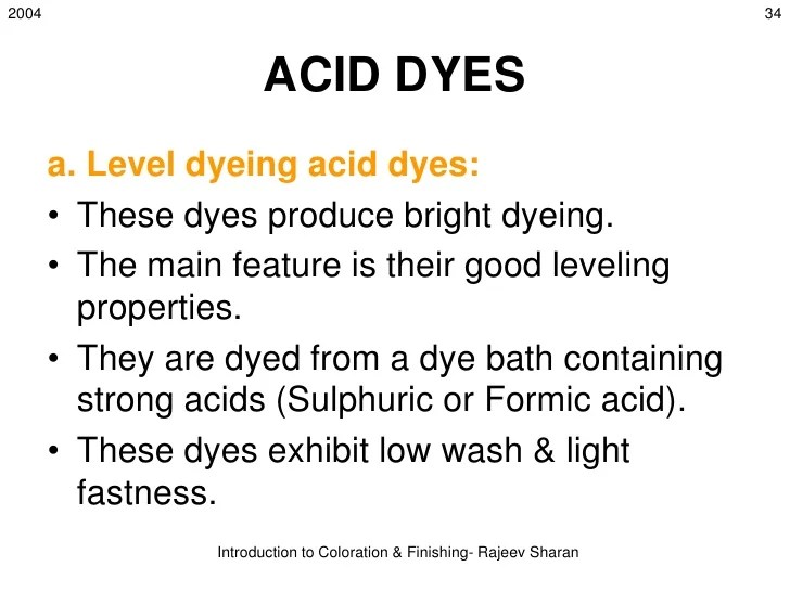 Dyes classification