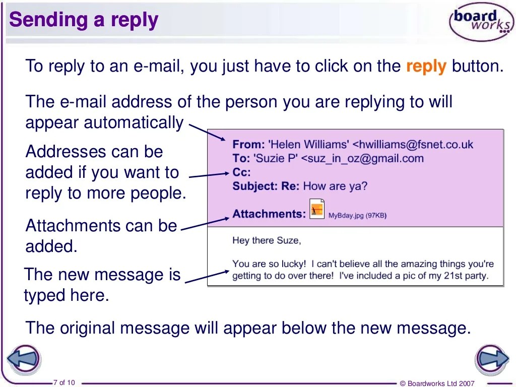 E mail features