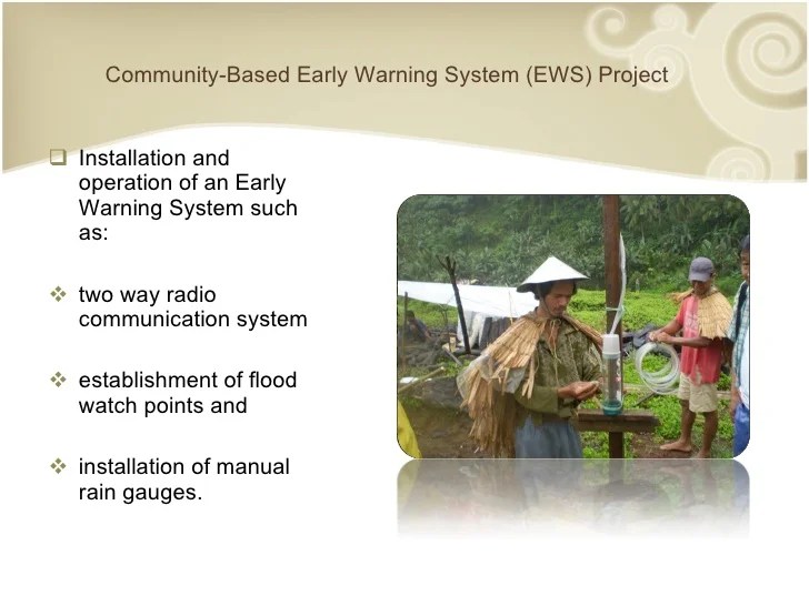 Communitybased early warning system