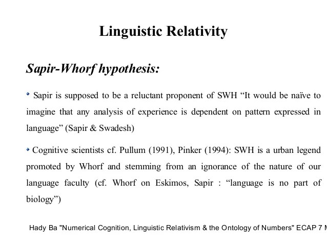 Numerical Cognition, linguistic relativity and the ontology of numbers