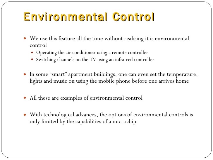 Lecture 3 Environmental Control & Alternative Access