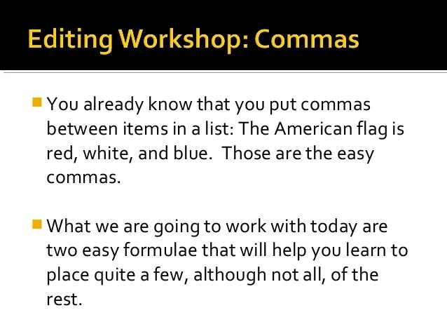 Correctly Using Commas