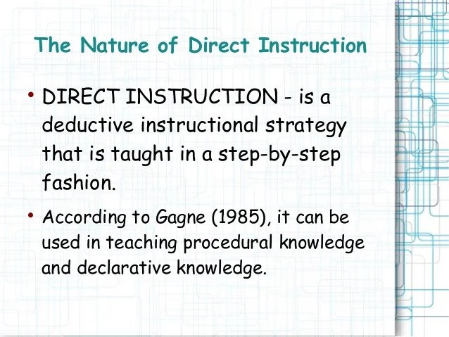 Teaching Basic Skills Through Direct Instruction