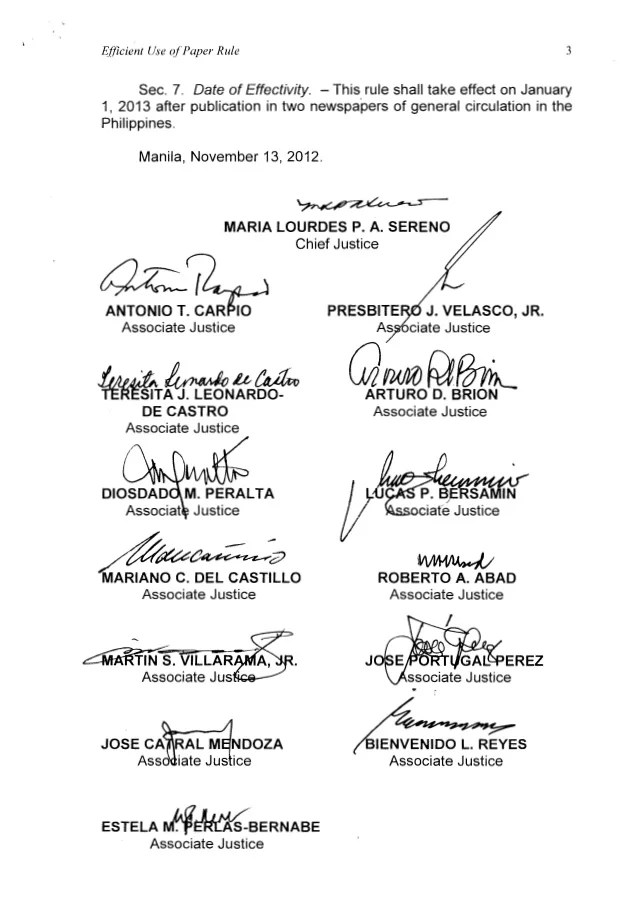 Efficient Use of Paper Rule