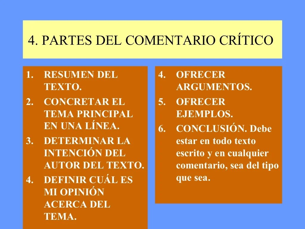 El comentario crítico