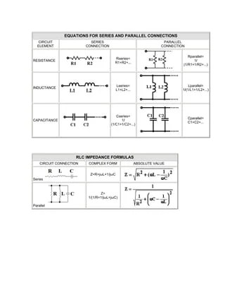 Electrical engineering formulas | PDF