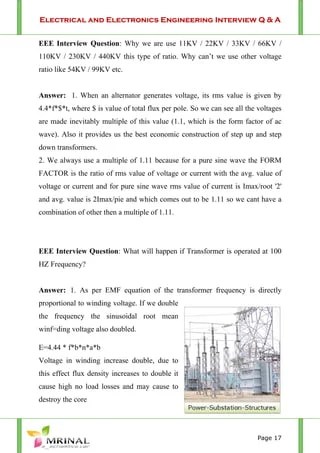 Electrical and Electronics Engineering Interview Q & A | PDF