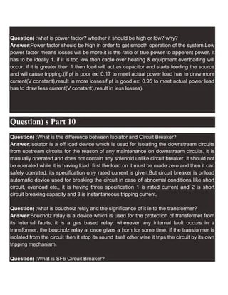 Electrical Engineering Interview Questions | DOCX