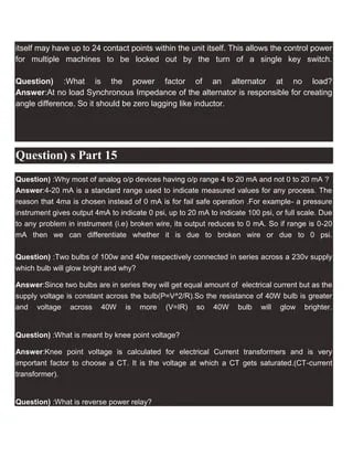 Electrical Engineering Interview Questions | DOCX