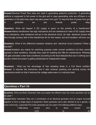 Electrical Engineering Interview Questions | DOCX