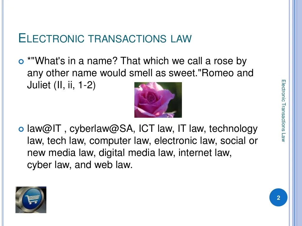electronic transactions law lecture series lecture 1