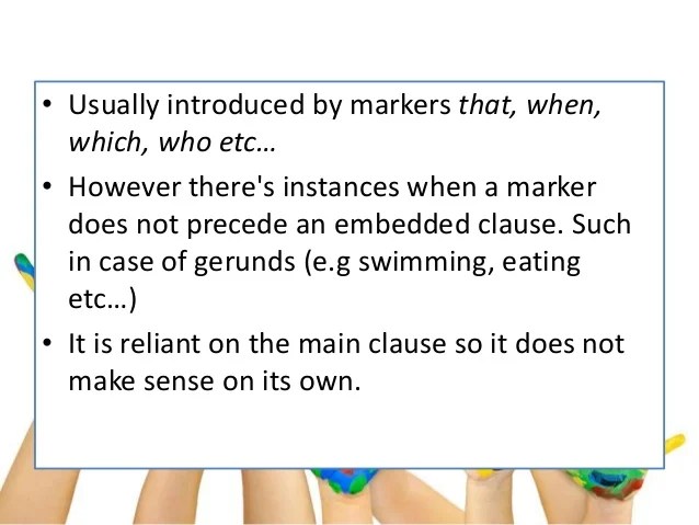 Embedded clause
