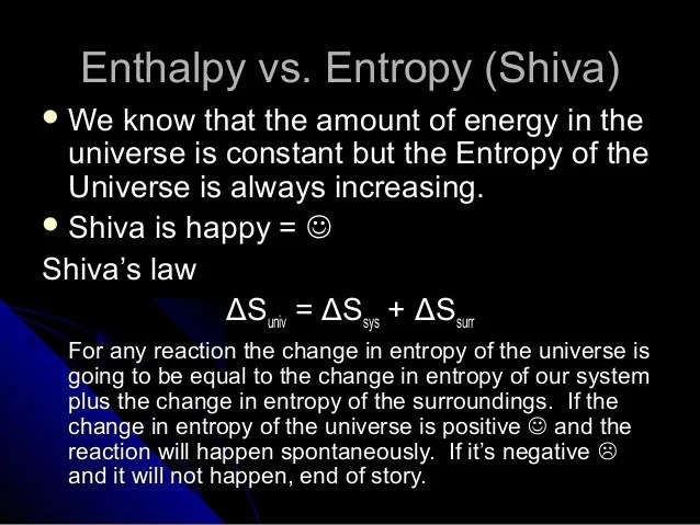 Enthalpy vs entropy