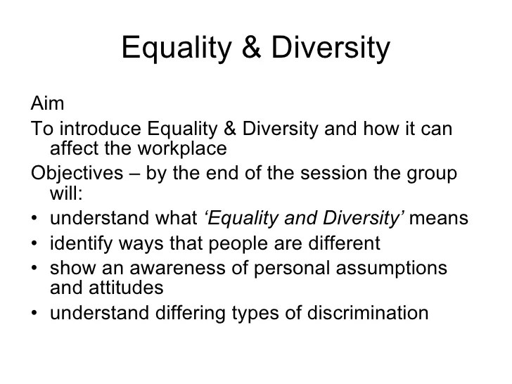 Equality & diversity