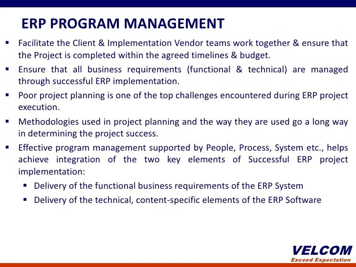 Erp program management