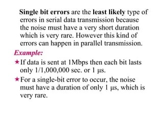 Error correction error detection in digital communication | PPT