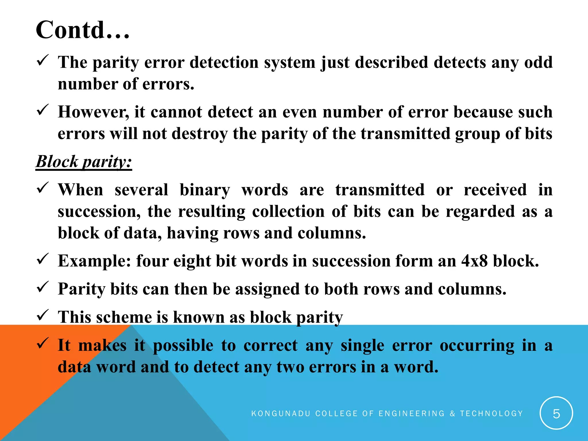 Error detection & correction codes PPT
