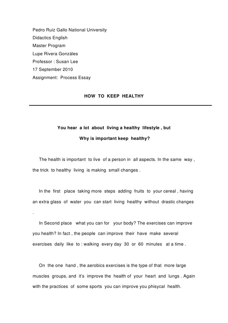 Essay how to keep healthy