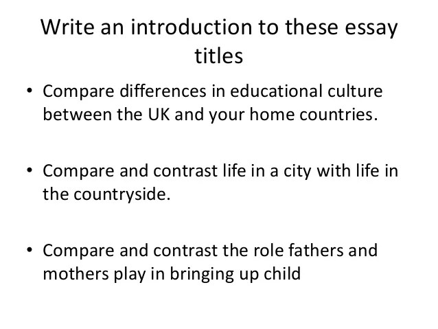 Essay structure compare and contrast