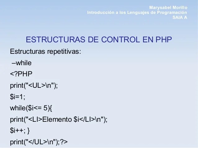 Estructura Básica de PHP