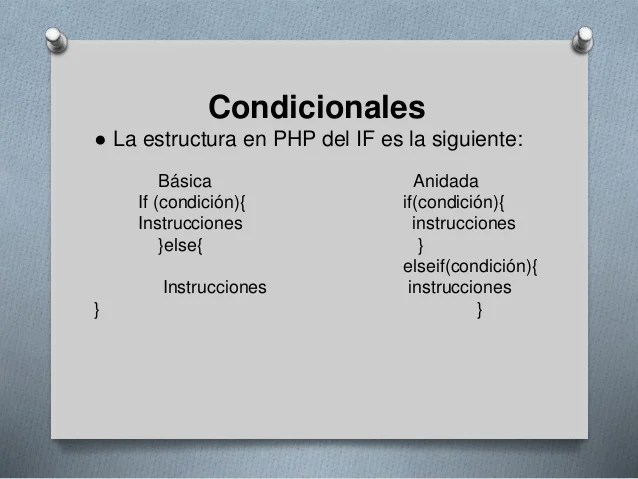 Estructuras de control en PHP