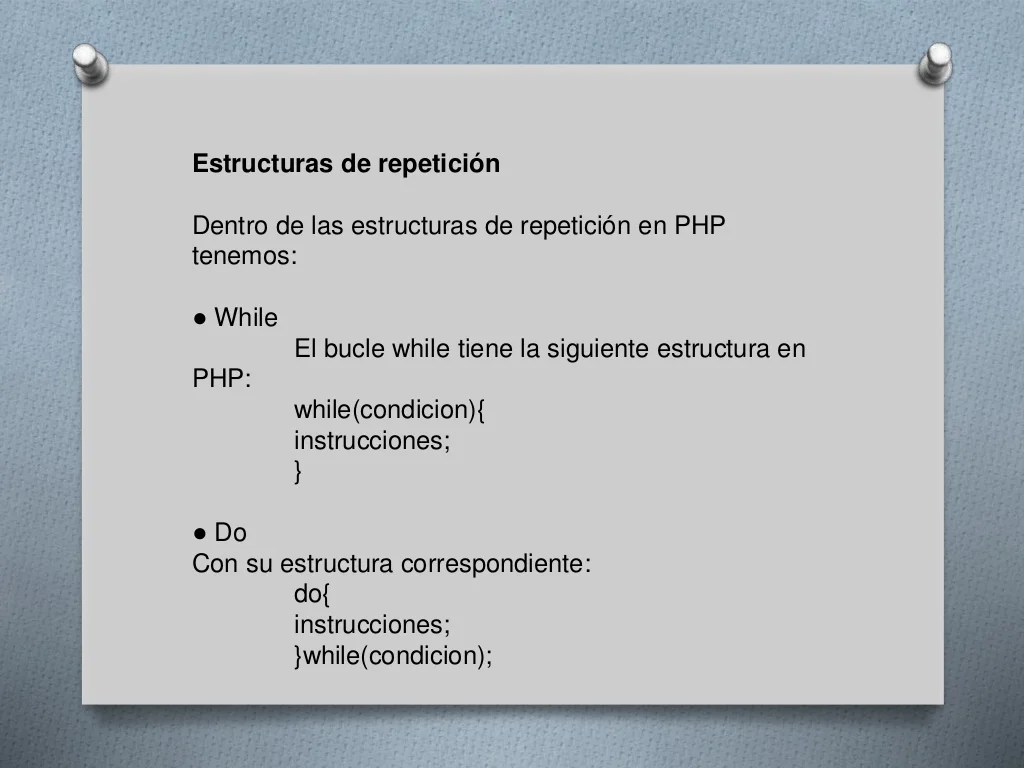 Estructuras de control en PHP