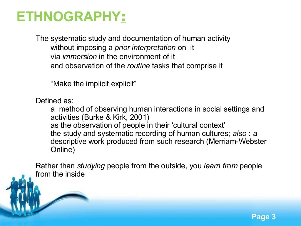 Ethnography research 1
