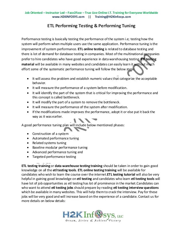 ETL Testing Interview Questions Part 2 ETL Testing Course Material
