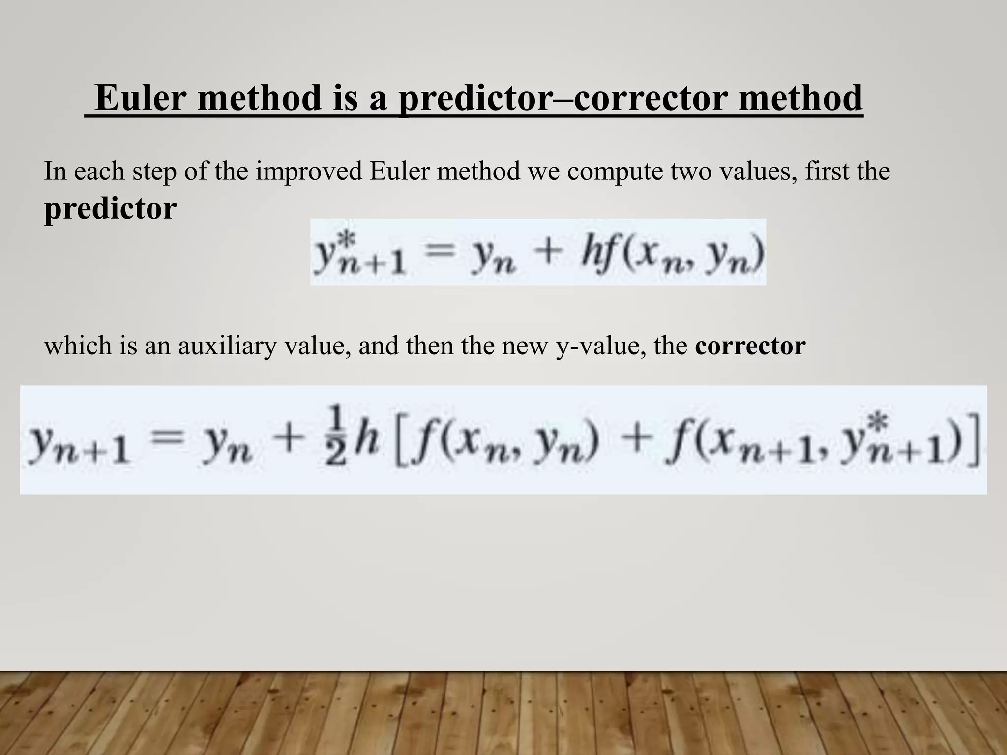 Euler and improved euler method PPT