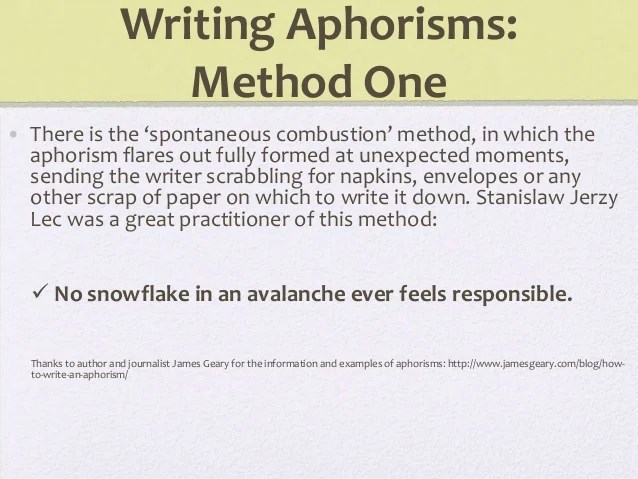 How to write an aphorism