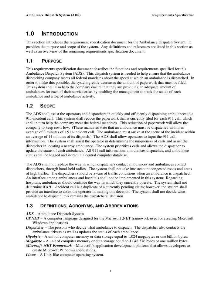 Systems Requirements Specification Template Flyer Template